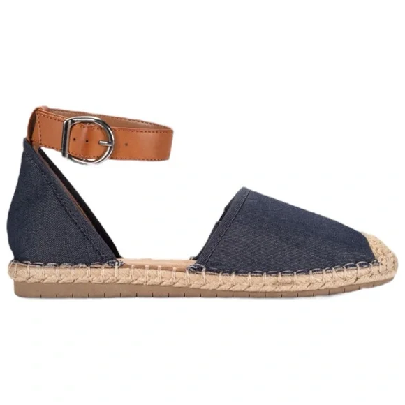Style Co Paminaa Flat Sandals Navy Denim, NEW - Picture 2 of 5